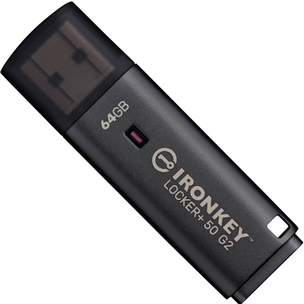 Флеш USB Kingston 64GB USB 3.2 Type-A Gen1 IronKey Locker+ 50 G2 (IKLP50G2/64GB)